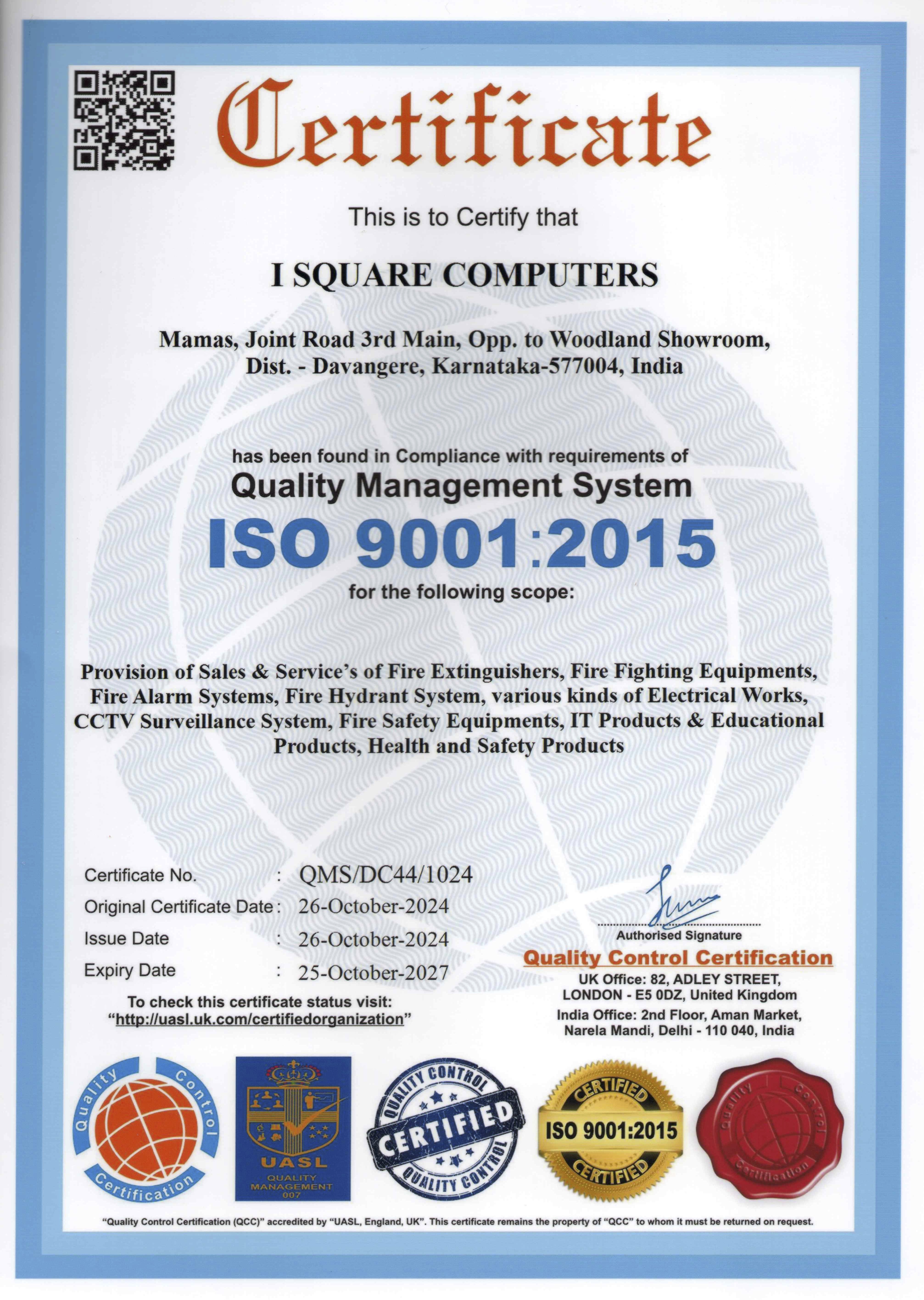 ISO 9001:2015 Certification